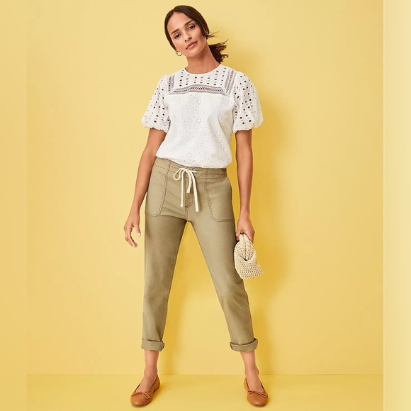 Loft Utility Jogger Pants in Twill - Comfy & Stylish  - New with tags - Picture 2 of 4